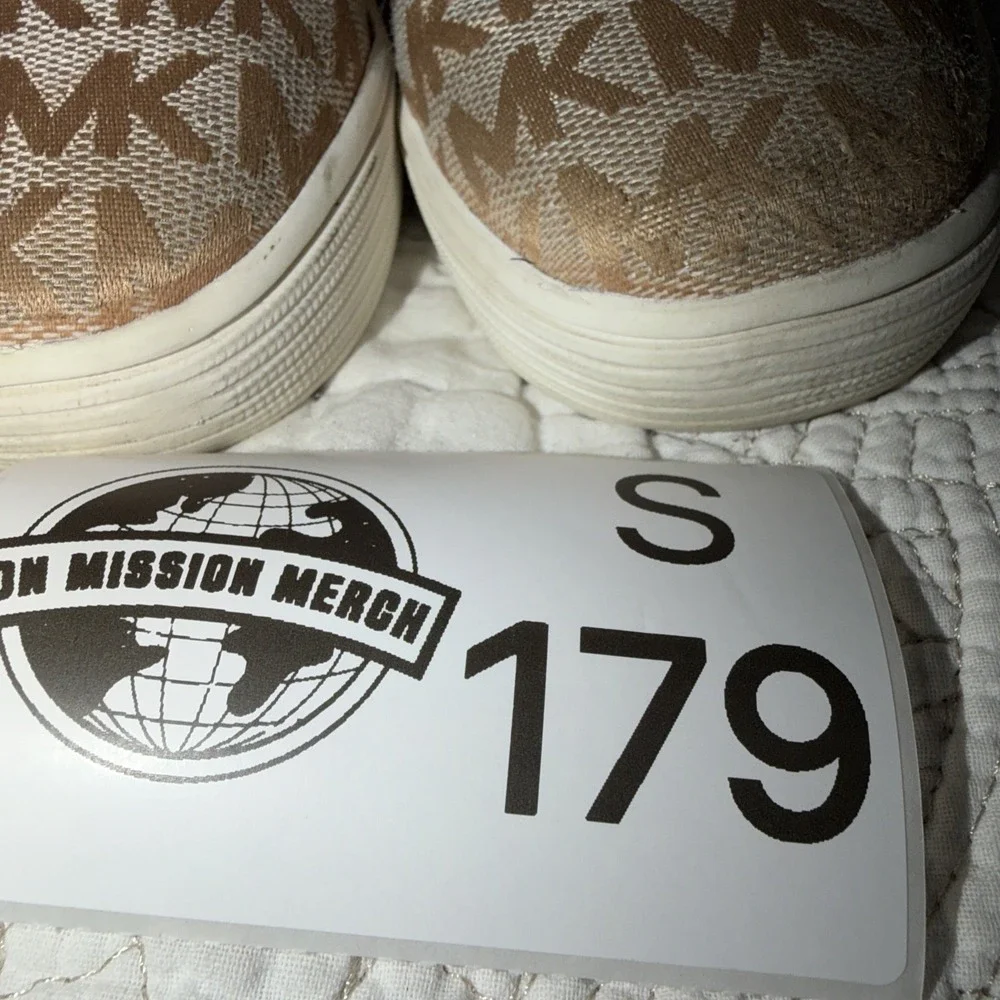 Michael Kors Toddler Girl Shoes Size 9  Slip On Loafer Flats Tan MK Logo